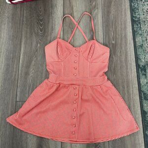 Samantha-pleet Women's Red and Orange Dress